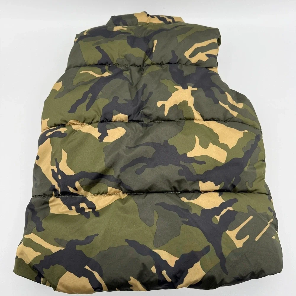 Old Navy Puffer Vest Boys Size 4T Green Camo Fleece‎ Lined Full Zip  Camouflage